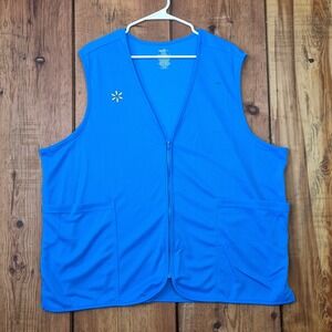 Walmart Associate Employee Uniform Vest Blue Zip Up 2XL Women's